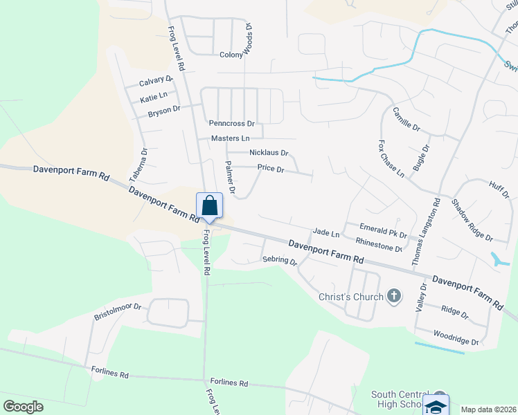 map of restaurants, bars, coffee shops, grocery stores, and more near 1049 Jade Lane in Winterville