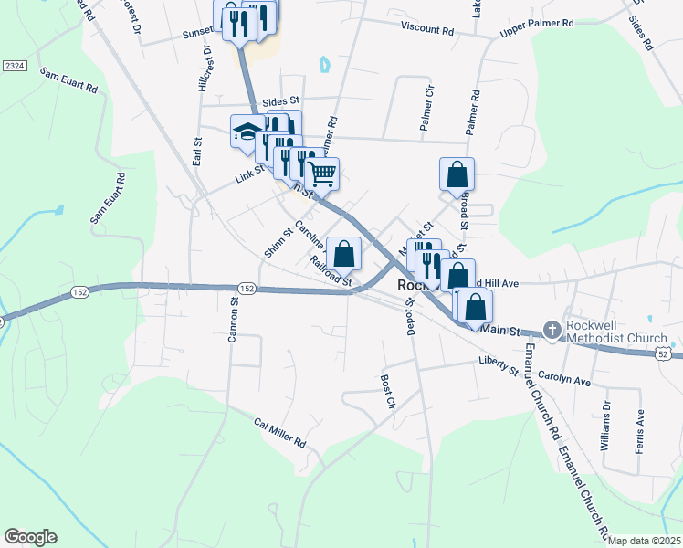 map of restaurants, bars, coffee shops, grocery stores, and more near 213 Carolina Avenue in Rockwell