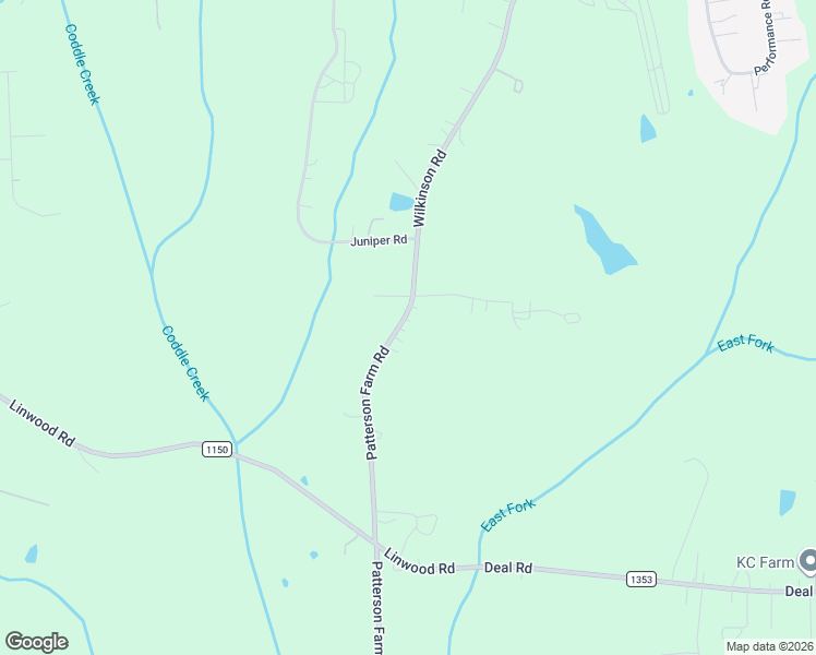 map of restaurants, bars, coffee shops, grocery stores, and more near 1036 Patterson Farm Road in Mooresville