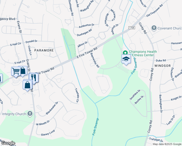 map of restaurants, bars, coffee shops, grocery stores, and more near 4215 Dudleys Grant Drive in Winterville