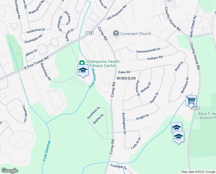 map of restaurants, bars, coffee shops, grocery stores, and more near 4429 Surrey Meadows Drive in Winterville