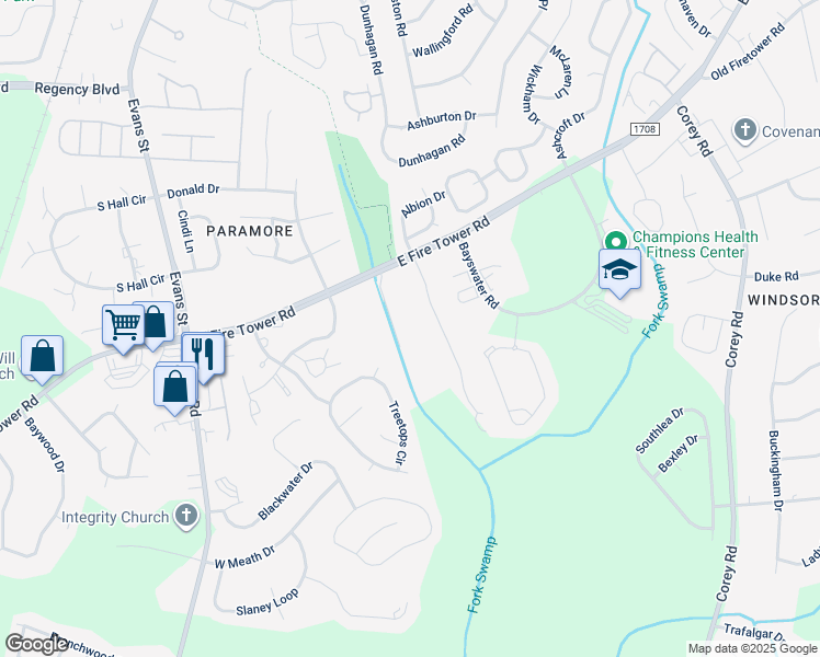 map of restaurants, bars, coffee shops, grocery stores, and more near 4172 Dudleys Grant Drive in Winterville