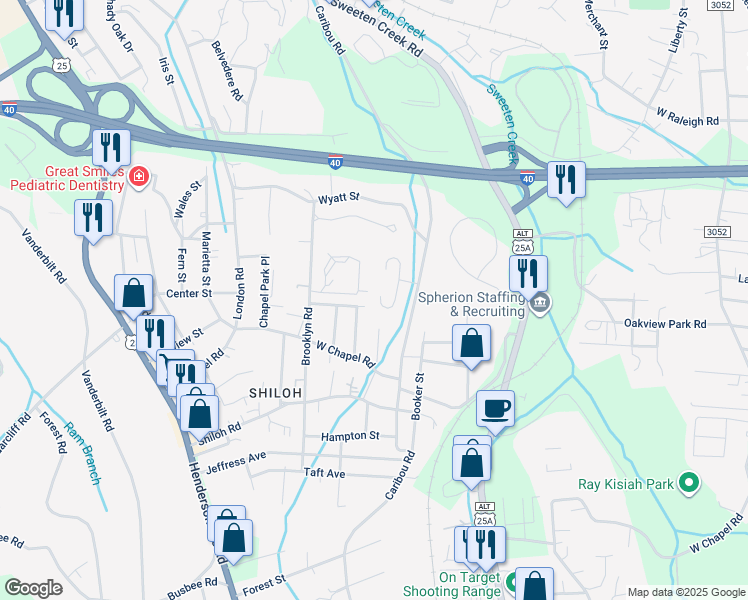 map of restaurants, bars, coffee shops, grocery stores, and more near 11 Wilson Creek Drive in Asheville