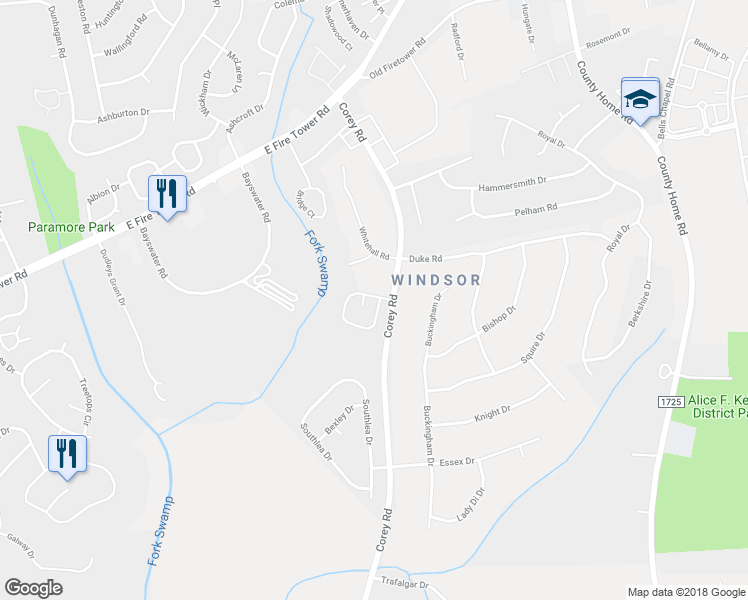 map of restaurants, bars, coffee shops, grocery stores, and more near 4433 Surrey Meadows Drive in Winterville