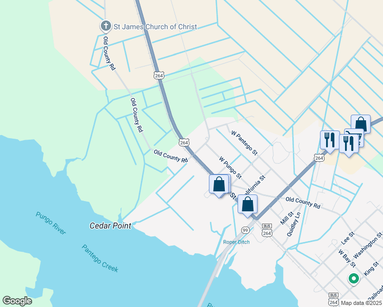 map of restaurants, bars, coffee shops, grocery stores, and more near in Belhaven