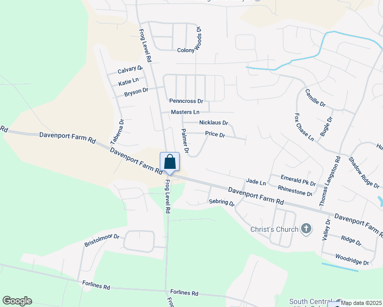map of restaurants, bars, coffee shops, grocery stores, and more near 3913B Palmer Drive in Greenville