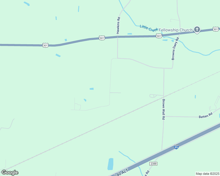 map of restaurants, bars, coffee shops, grocery stores, and more near Condary Road in Johnston County