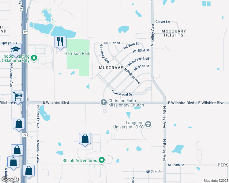map of restaurants, bars, coffee shops, grocery stores, and more near 700 Musgrave Boulevard in Oklahoma City