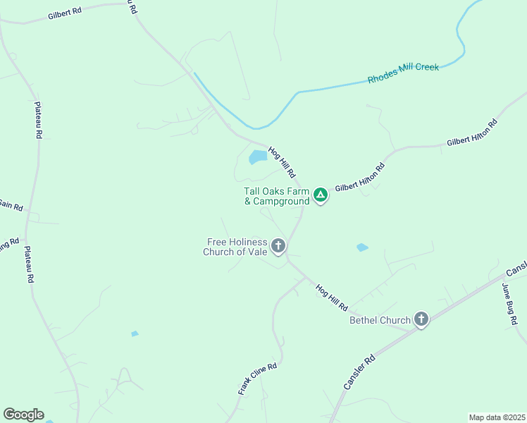 map of restaurants, bars, coffee shops, grocery stores, and more near 3377 Hog Hill Road in Vale