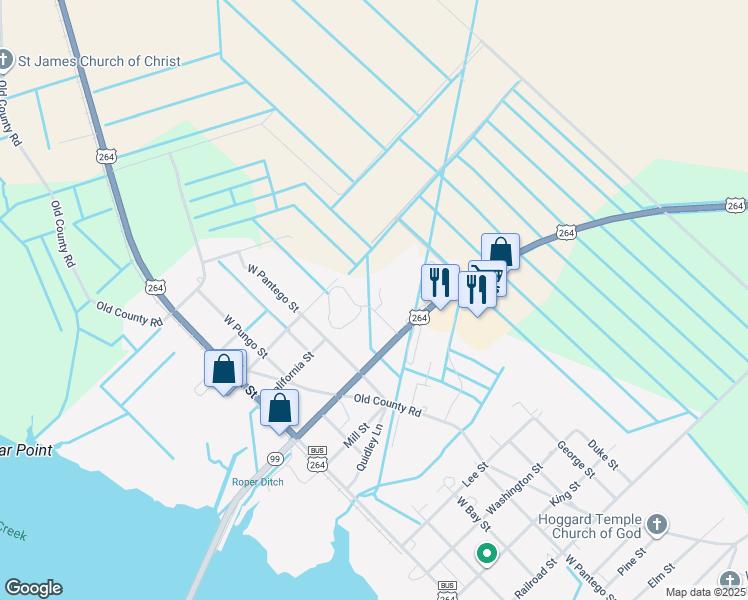 map of restaurants, bars, coffee shops, grocery stores, and more near 737 Cedar Village in Belhaven