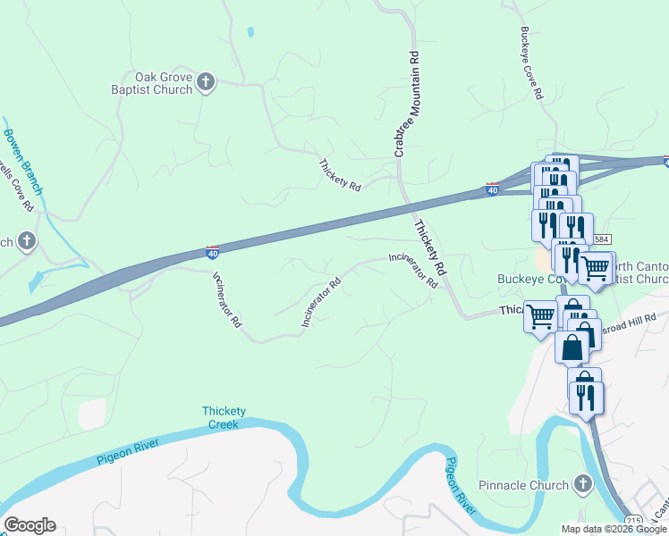 map of restaurants, bars, coffee shops, grocery stores, and more near 24 Karis Lane in Clyde