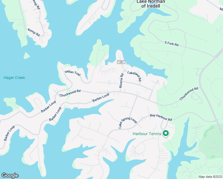 map of restaurants, bars, coffee shops, grocery stores, and more near Chuckwood Road in Mooresville