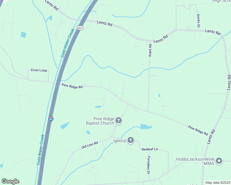 map of restaurants, bars, coffee shops, grocery stores, and more near 1460 Pine Ridge Road in China Grove