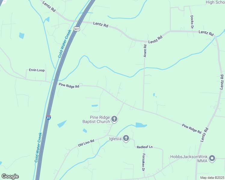 map of restaurants, bars, coffee shops, grocery stores, and more near 1460 Pine Ridge Road in China Grove