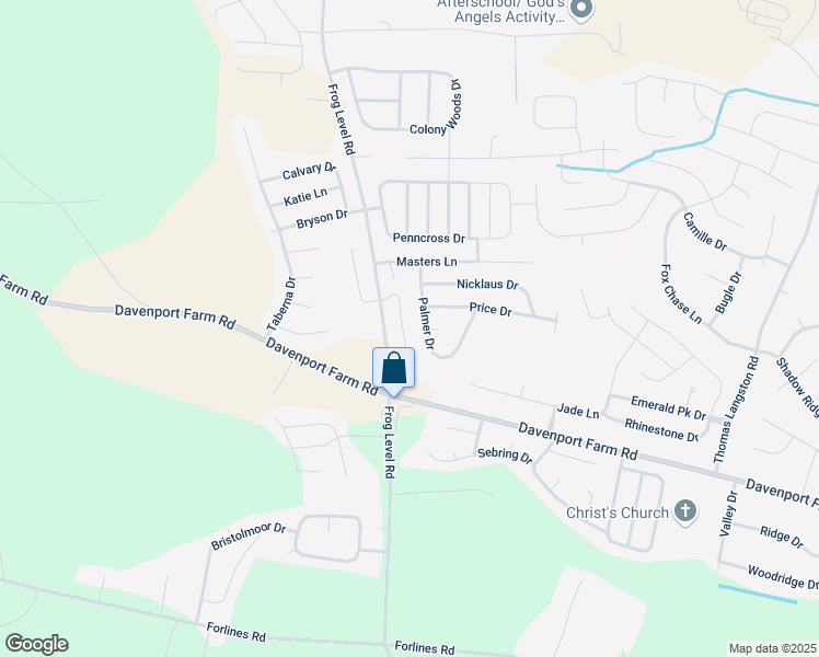 map of restaurants, bars, coffee shops, grocery stores, and more near 3808 Palmer Drive in Greenville