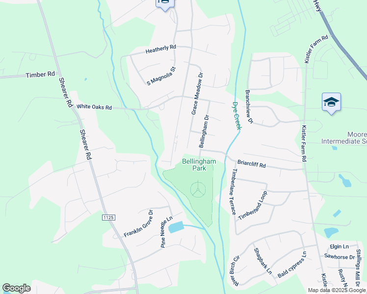 map of restaurants, bars, coffee shops, grocery stores, and more near 1323 Grace Meadow Drive in Mooresville