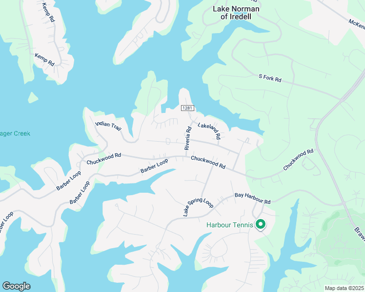 map of restaurants, bars, coffee shops, grocery stores, and more near 113 Riveria Road in Mooresville