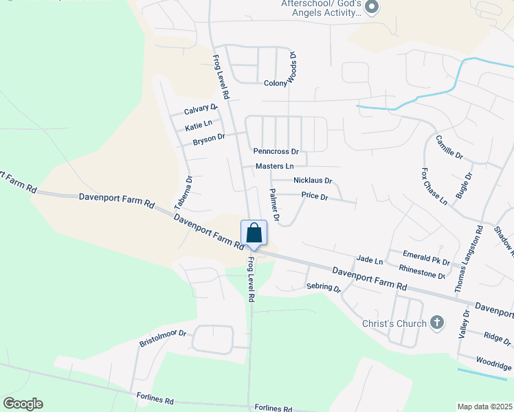 map of restaurants, bars, coffee shops, grocery stores, and more near 3808 Palmer Drive in Greenville