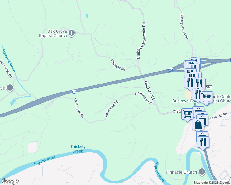 map of restaurants, bars, coffee shops, grocery stores, and more near 24 Karis Lane in Clyde