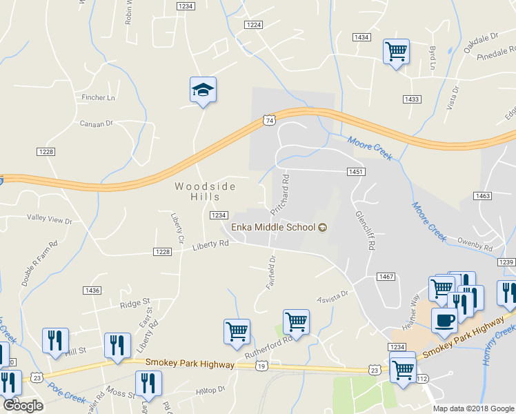 map of restaurants, bars, coffee shops, grocery stores, and more near 8 Zonna Court in Candler