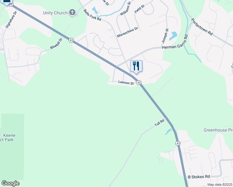 map of restaurants, bars, coffee shops, grocery stores, and more near 4584 North Carolina 43 in Greenville