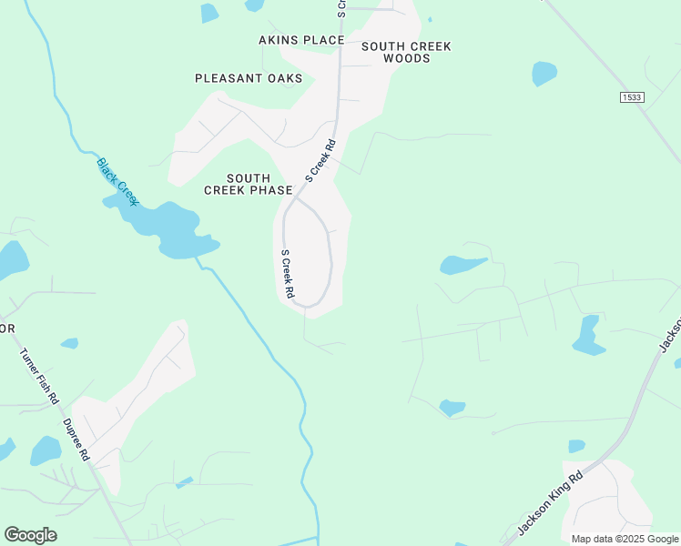 map of restaurants, bars, coffee shops, grocery stores, and more near 8834 South Creek Road in Johnston County