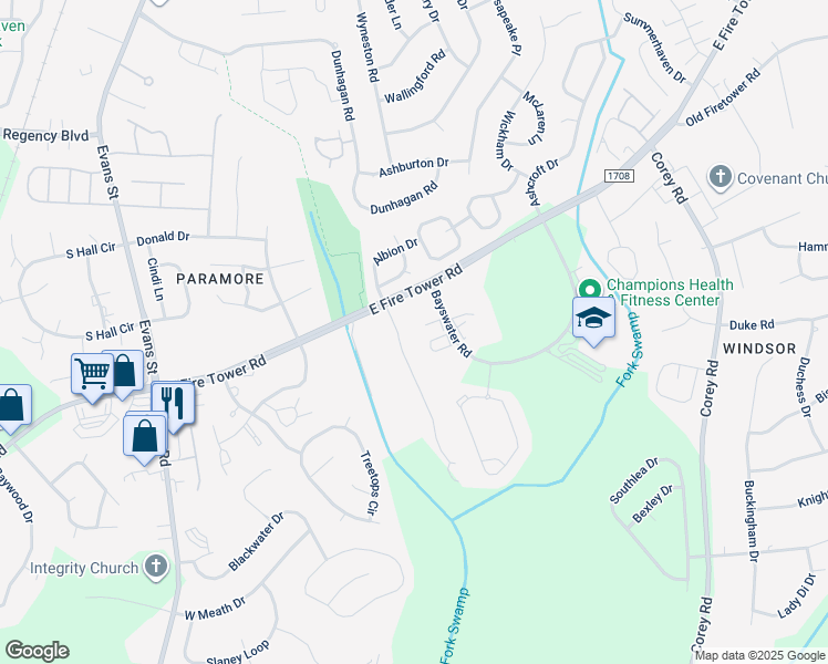 map of restaurants, bars, coffee shops, grocery stores, and more near 4135 Dudleys Grant Drive in Winterville