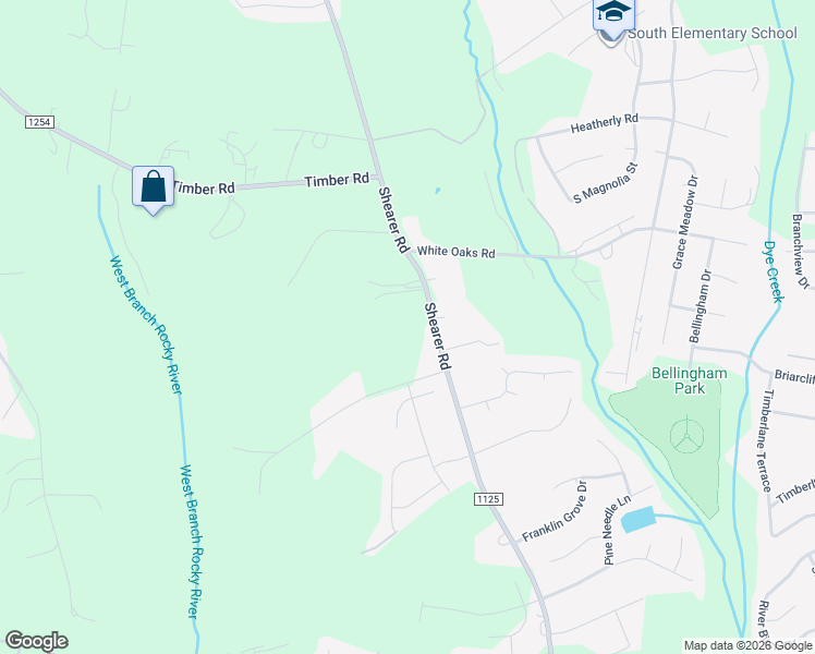 map of restaurants, bars, coffee shops, grocery stores, and more near 994 Shearers Road in Mooresville