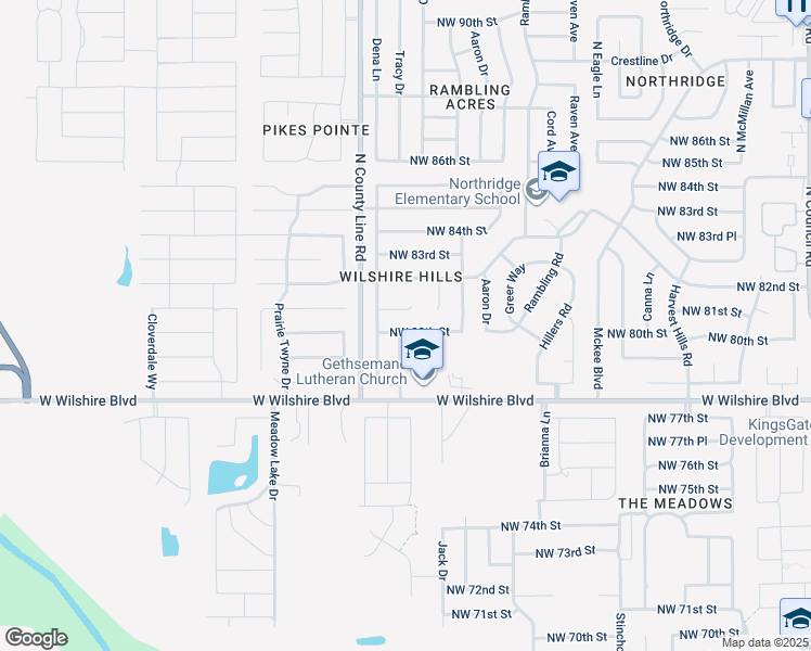 map of restaurants, bars, coffee shops, grocery stores, and more near 8905 Northwest 80th Street in Oklahoma City