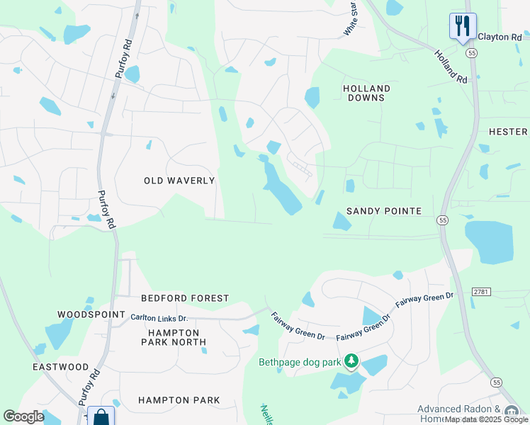 map of restaurants, bars, coffee shops, grocery stores, and more near 3804 Barberry Lake Court in Fuquay Varina