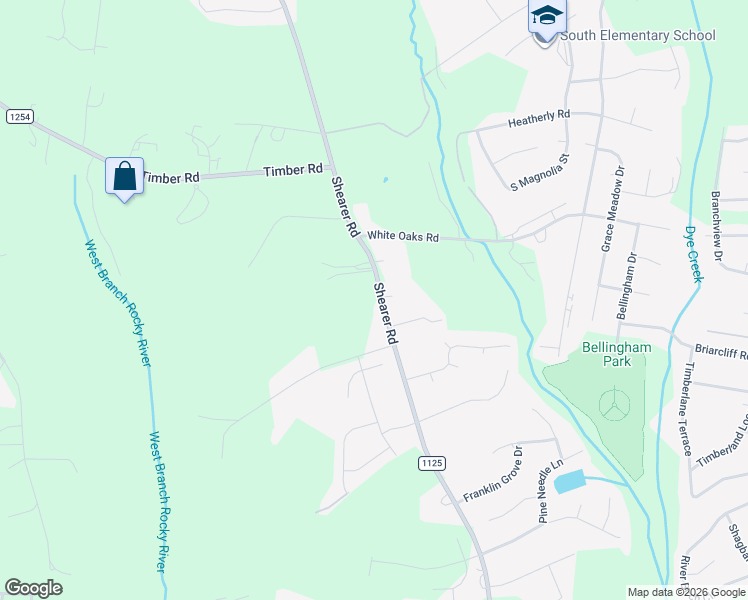 map of restaurants, bars, coffee shops, grocery stores, and more near 994 Shearers Road in Mooresville