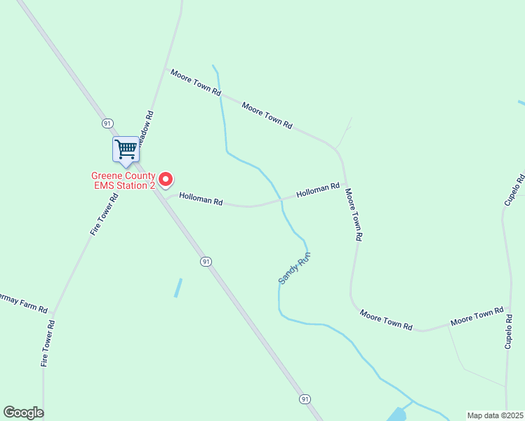 map of restaurants, bars, coffee shops, grocery stores, and more near 348 Holloman Road in Walstonburg