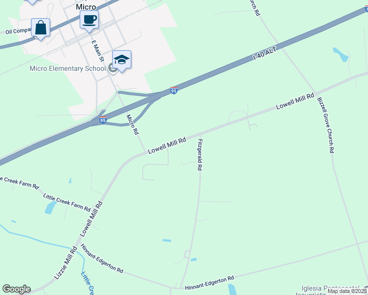 map of restaurants, bars, coffee shops, grocery stores, and more near 616 Lowell Mill Road in Selma
