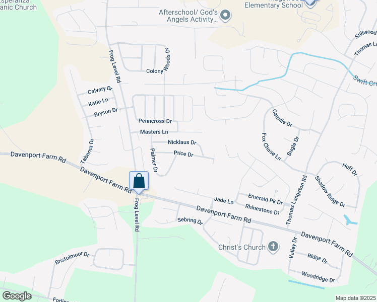 map of restaurants, bars, coffee shops, grocery stores, and more near 1137 Nicklaus Drive in Greenville