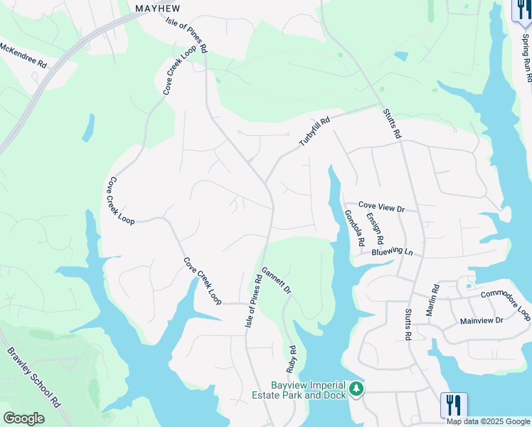 map of restaurants, bars, coffee shops, grocery stores, and more near 312 Isle of Pines Road in Mooresville