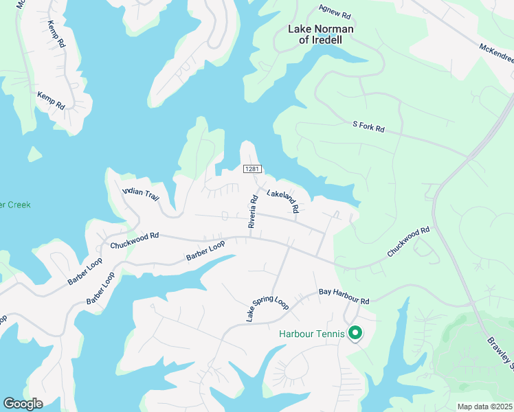 map of restaurants, bars, coffee shops, grocery stores, and more near 136 Harbor Pine Road in Mooresville