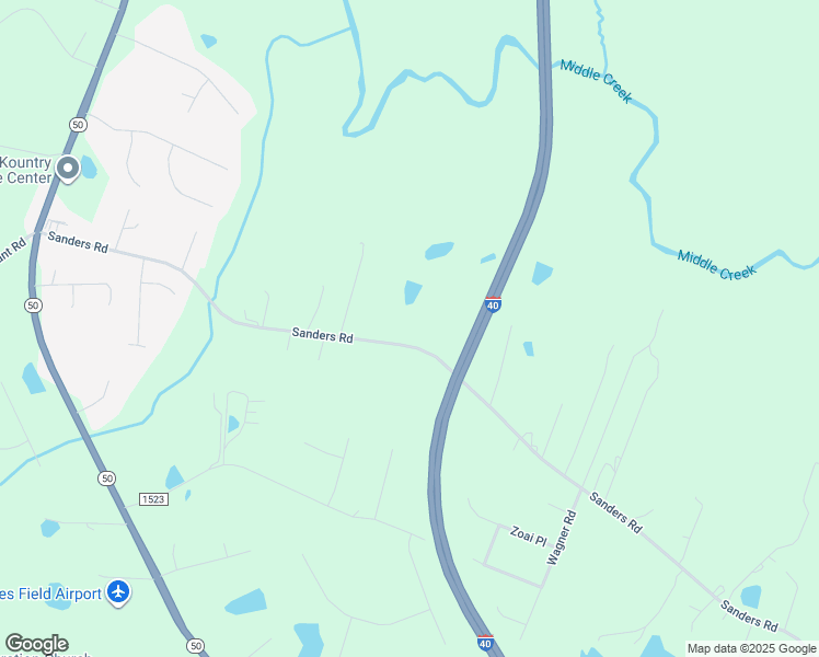 map of restaurants, bars, coffee shops, grocery stores, and more near 2799 Sanders Road in Willow Spring