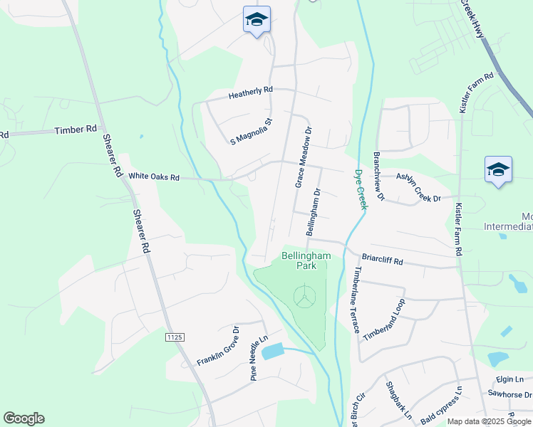 map of restaurants, bars, coffee shops, grocery stores, and more near 1247 Fieldstone Road in Mooresville