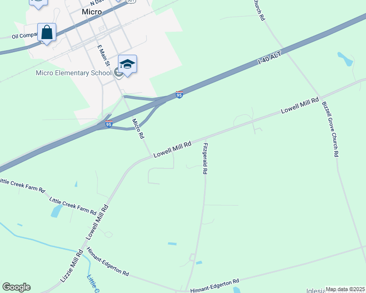 map of restaurants, bars, coffee shops, grocery stores, and more near 616 Lowell Mill Road in Selma