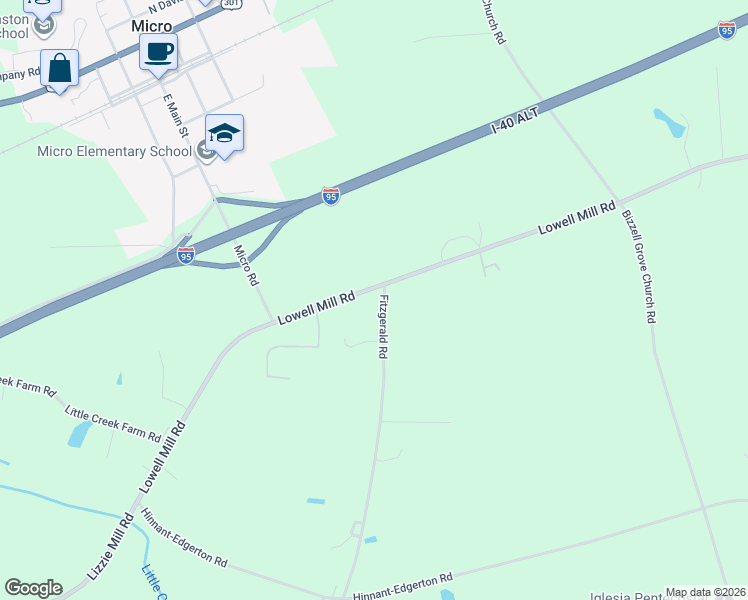 map of restaurants, bars, coffee shops, grocery stores, and more near 130 Fitzgerald Road in Selma