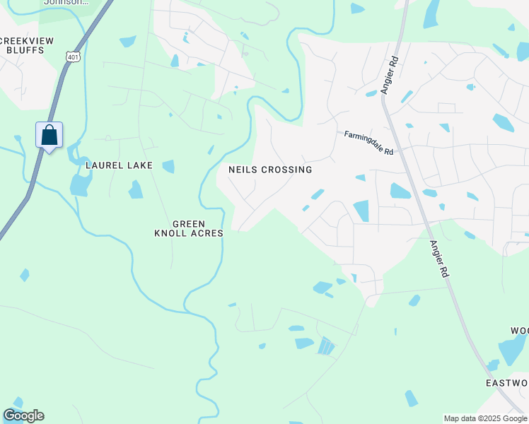 map of restaurants, bars, coffee shops, grocery stores, and more near 1433 Andersonwood Drive in Fuquay Varina