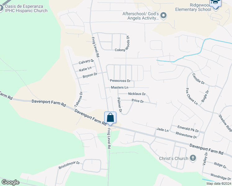 map of restaurants, bars, coffee shops, grocery stores, and more near 3608 Palmer Drive in Greenville