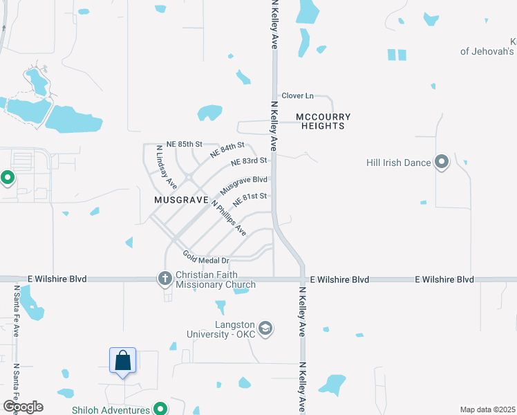 map of restaurants, bars, coffee shops, grocery stores, and more near 909 Northeast Katherine Place in Oklahoma City