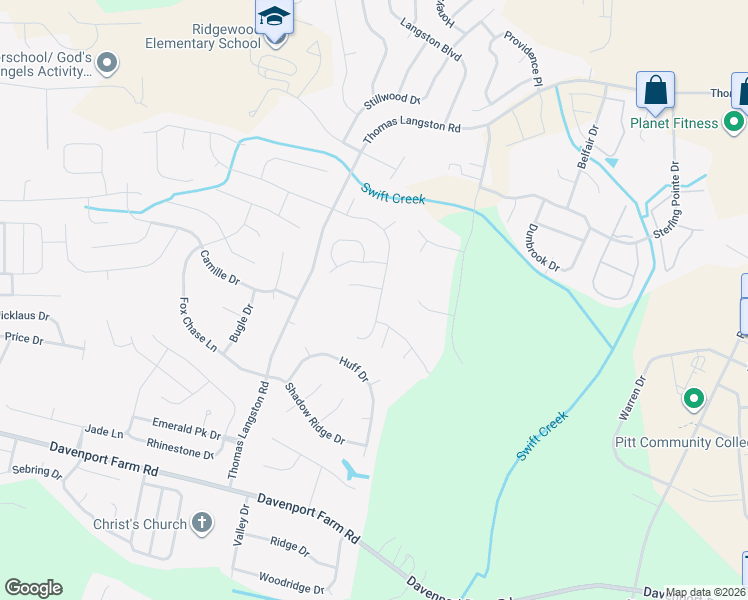 map of restaurants, bars, coffee shops, grocery stores, and more near 4312 Dublin Road in Winterville