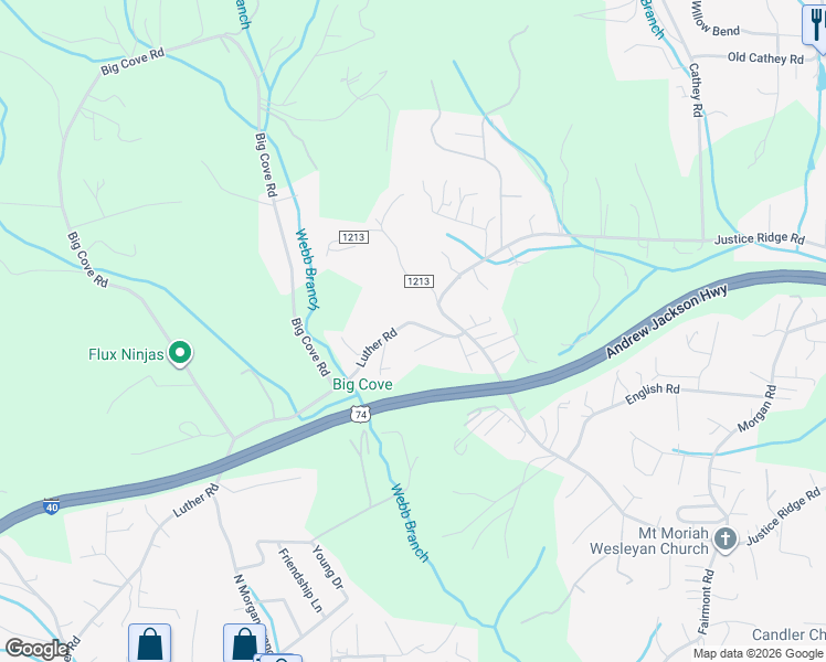map of restaurants, bars, coffee shops, grocery stores, and more near 17 Owlwood Drive in Candler