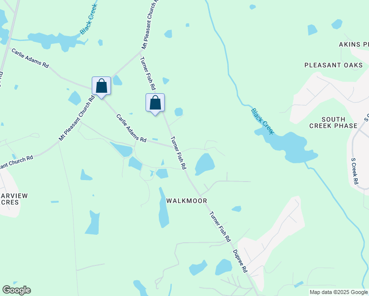 map of restaurants, bars, coffee shops, grocery stores, and more near 1124 Fish Hook Drive in Willow Spring