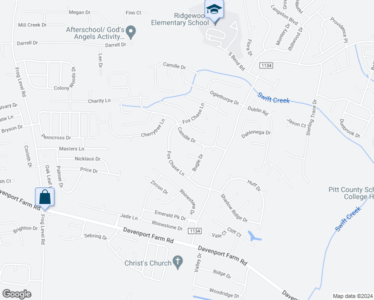 map of restaurants, bars, coffee shops, grocery stores, and more near 622 Hounds Tooth Court in Winterville