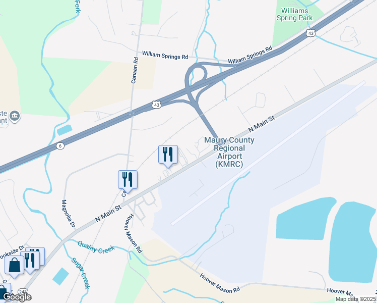 map of restaurants, bars, coffee shops, grocery stores, and more near 1155 North Main Street in Mount Pleasant