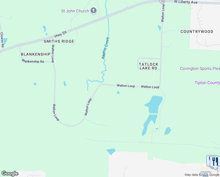 map of restaurants, bars, coffee shops, grocery stores, and more near 1080 Walton Loop in Covington