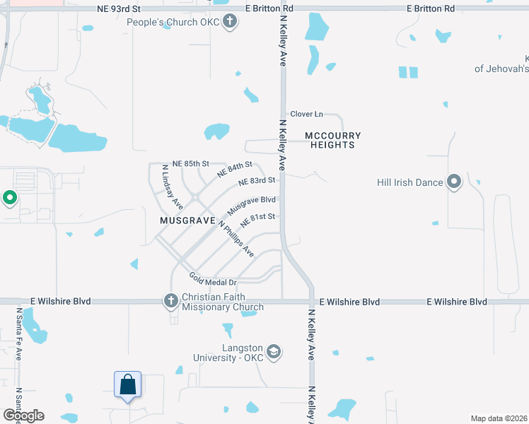 map of restaurants, bars, coffee shops, grocery stores, and more near 916 Musgrave Boulevard in Oklahoma City